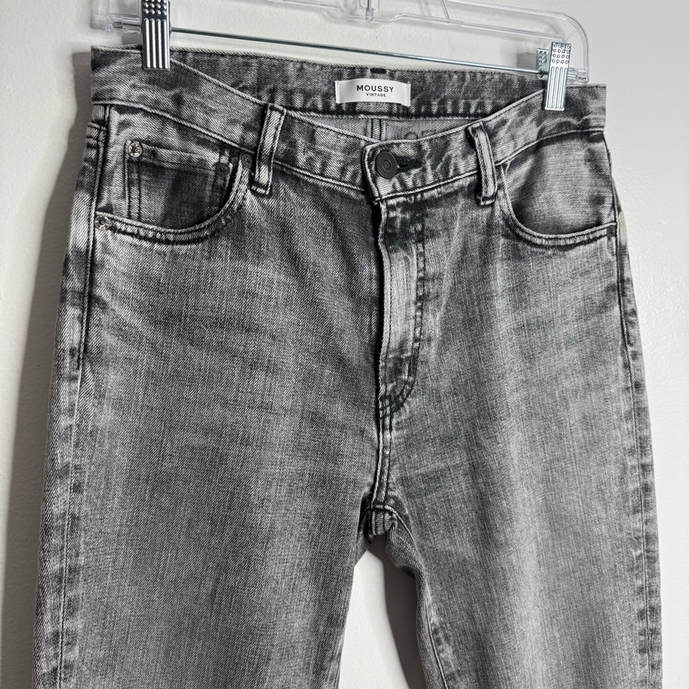 NWOT Moussy Vintage Light Black Skinny Jean Raw Hem Size 27 Designer Minimalist - Picture 7 of 10